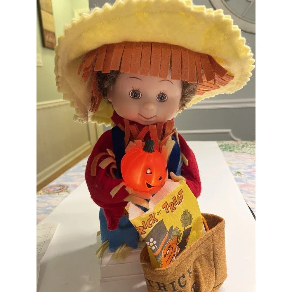 Vtg 1994 Animated Moving Scarecrow Halloween Kids Collectable Tested